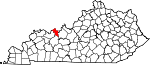 Map of Kentucky showing Hancock County 