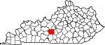 Map of Kentucky showing Hart County 