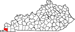 Map of Kentucky showing Hickman County 