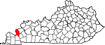 Map of Kentucky showing Livingston County 