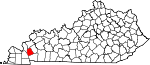 Map of Kentucky showing Lyon County 