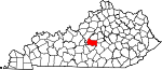 Map of Kentucky showing Marion County 