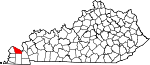 Map of Kentucky showing McCracken County 