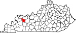 Map of Kentucky showing McLean County 