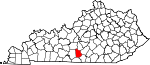 Map of Kentucky showing Metcalfe County 