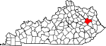 Map of Kentucky showing Morgan County 