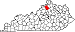 Map of Kentucky showing Owen County 