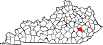 Map of Kentucky showing Owsley County 