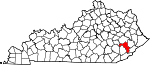 Map of Kentucky showing Perry County 