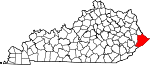 Map of Kentucky showing Pike County 