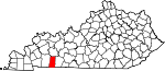 Map of Kentucky showing Todd County 