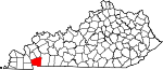 Map of Kentucky showing Trigg County 