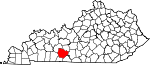 Map of Kentucky showing Warren County 