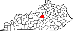 Map of Kentucky showing Washington County 