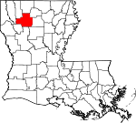 Map of Louisiana showing Bienville Parish 