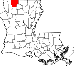 Map of Louisiana showing Claiborne Parish 