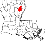 Map of Louisiana showing Franklin Parish 