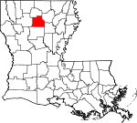 Map of Louisiana showing Jackson Parish 