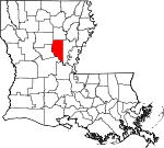 Map of Louisiana showing La Salle Parish 