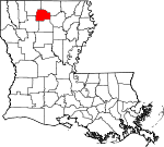 Map of Louisiana showing Lincoln Parish 