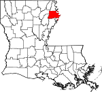 Map of Louisiana showing Madison Parish 