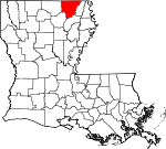 Map of Louisiana showing Morehouse Parish 