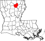 Map of Louisiana showing Ouachita Parish 