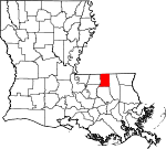 Map of Louisiana showing St. Helena Parish 