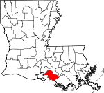 Map of Louisiana showing St. Mary Parish 