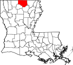 Map of Louisiana showing Union Parish 