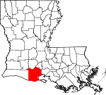 Map of Louisiana showing Vermilion Parish 