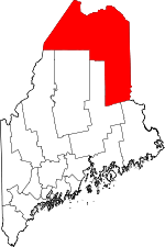 Map of Maine showing Aroostook County 