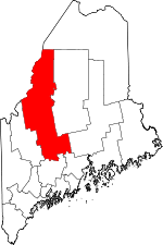 Map of Maine showing Somerset County 