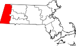 Map of Massachusetts showing Berkshire County 