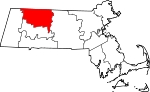 Map of Massachusetts showing Franklin County 