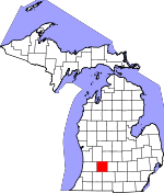 Map of Michigan showing Barry County 