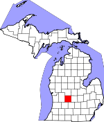 Map of Michigan showing Ionia County 