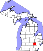 Map of Michigan showing Livingston County 