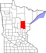 Map of Minnesota showing Aitkin County 