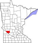 Map of Minnesota showing Chippewa County 