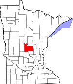 Map of Minnesota showing Morrison County 