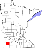 Map of Minnesota showing Murray County 