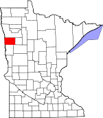 Map of Minnesota showing Norman County 