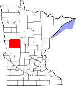 Map of Minnesota showing Otter Tail County 