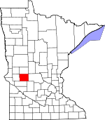 Map of Minnesota showing Pope County 