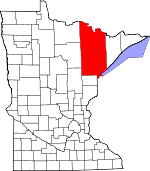 Map of Minnesota showing St. Louis County 