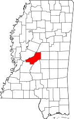 Map of Mississippi showing Madison County 