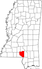 Map of Mississippi showing Marion County 