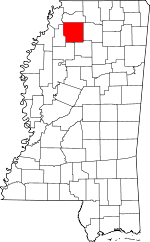 Map of Mississippi showing Panola County 