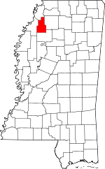 Map of Mississippi showing Quitman County 